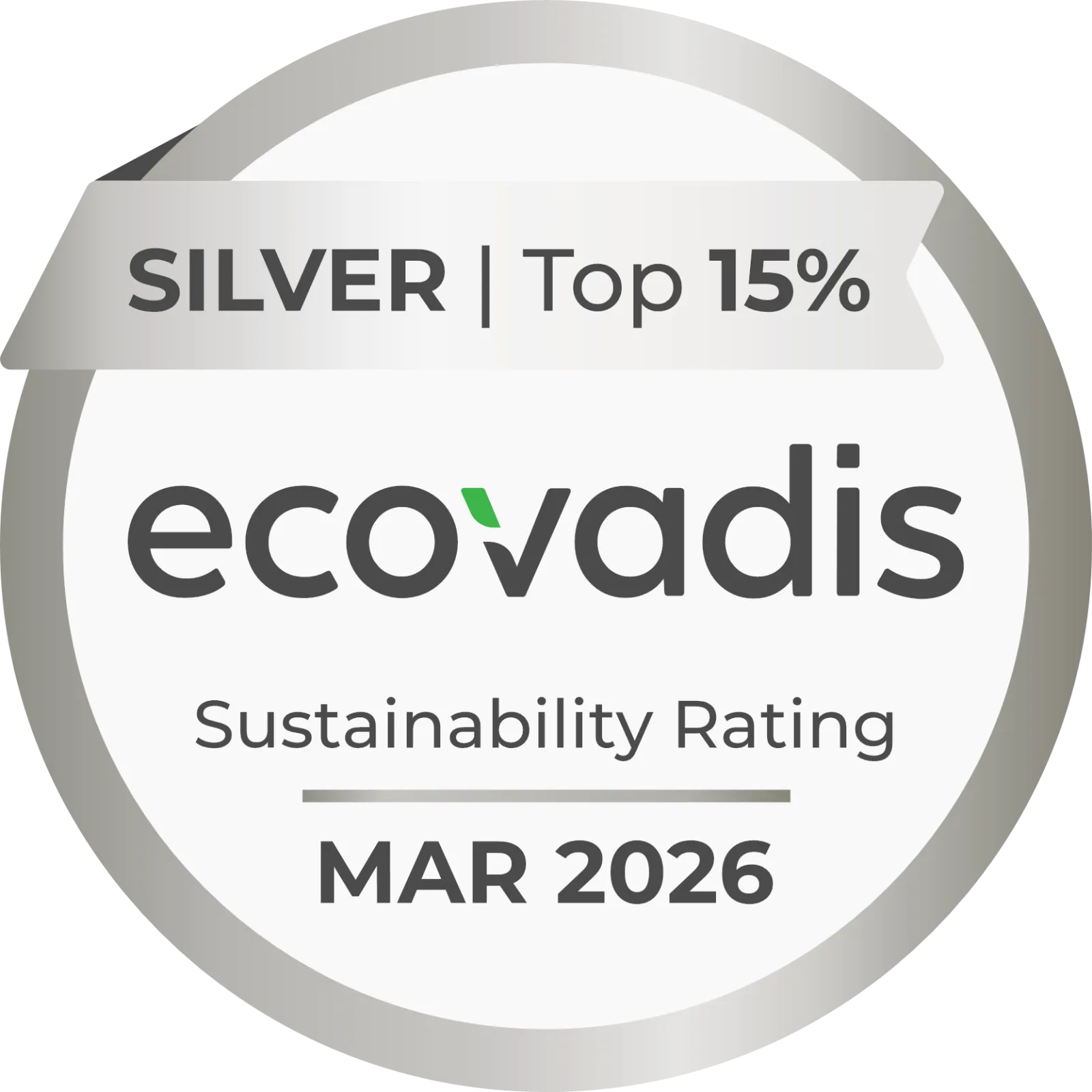 EcoVadis Silver Medal — March 2026